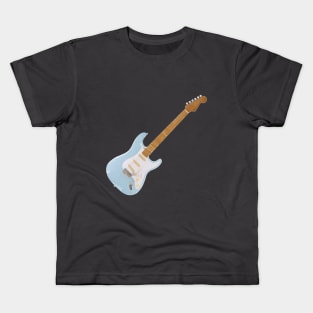 Watercolor blue stratocaster painting Kids T-Shirt